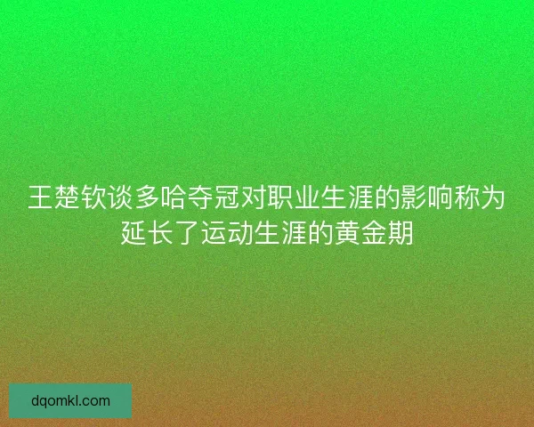 王楚钦谈多哈夺冠对职业生涯的影响称为延长了运动生涯的黄金期